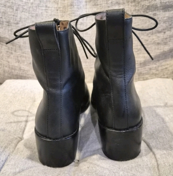Madewell Patti Women's Lace-Up Boot Black Leather 7.5, Worn Once - Picture 4 of 8